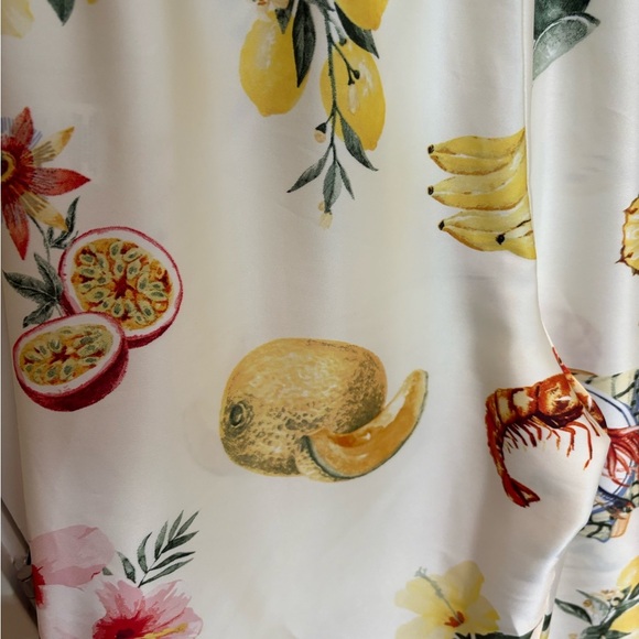 BAILEY 44 Ivory High Rise Pull On Wide Leg Pants Tropical Print - Picture 9 of 11